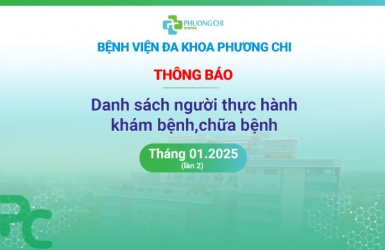 Danh sách người thực hành khám bệnh,chữa bệnh tháng 01.2025 (lần 2)